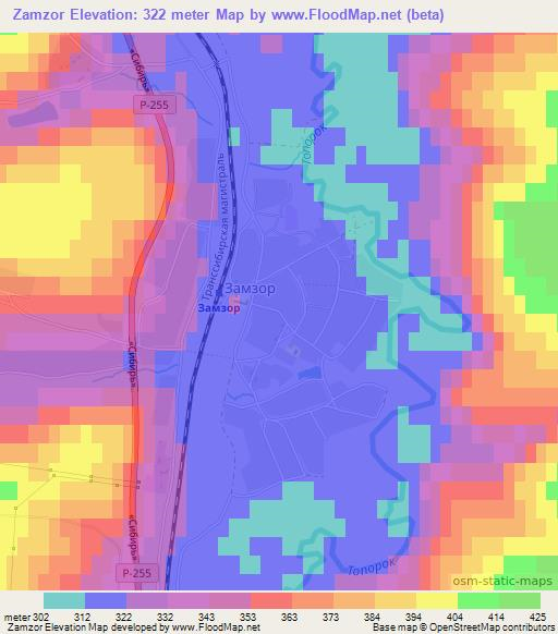 Zamzor,Russia Elevation Map