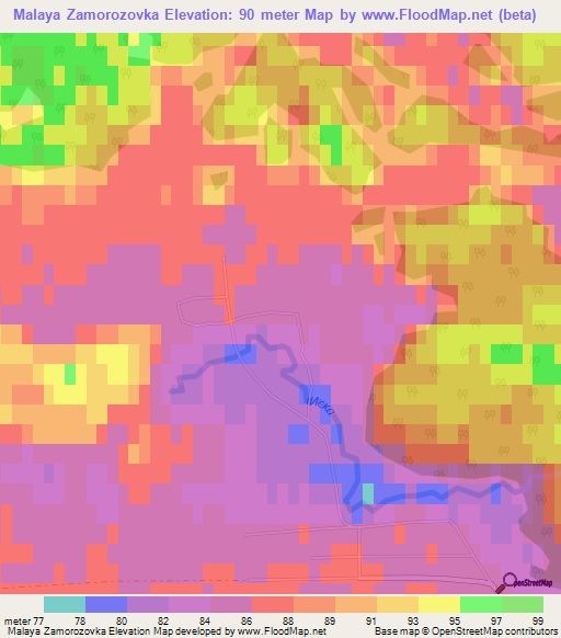 Malaya Zamorozovka,Russia Elevation Map