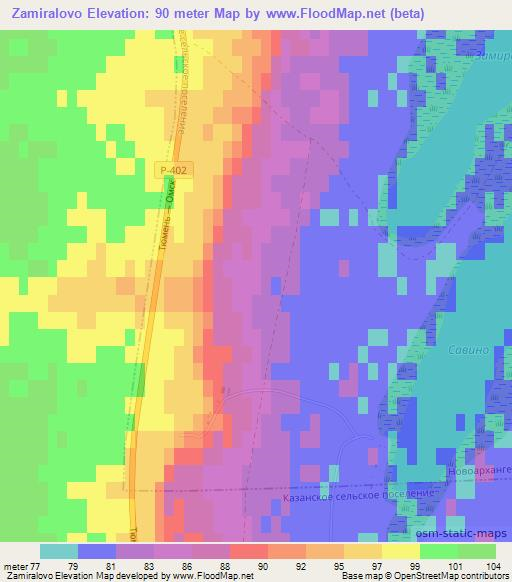 Zamiralovo,Russia Elevation Map