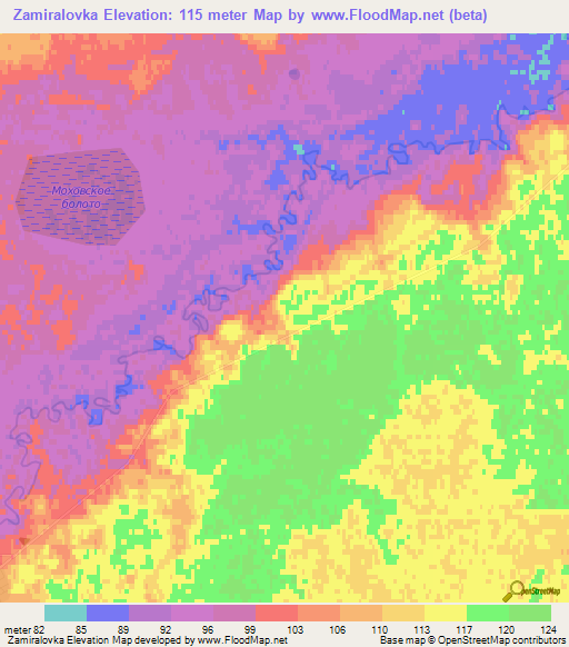 Zamiralovka,Russia Elevation Map