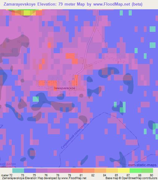 Zamarayevskoye,Russia Elevation Map