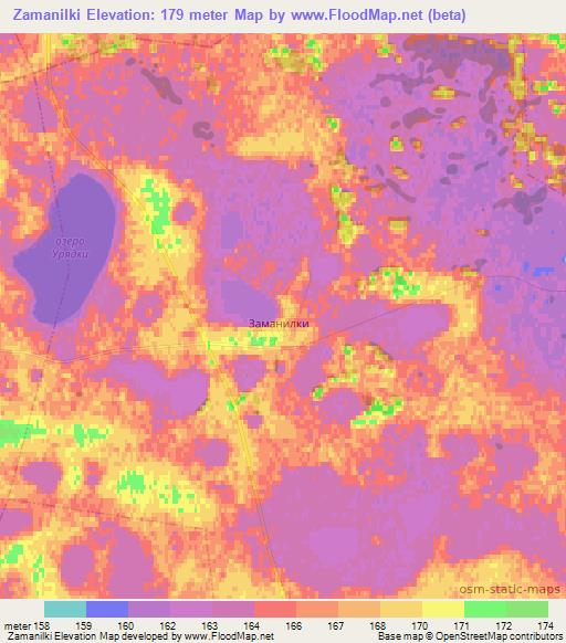 Zamanilki,Russia Elevation Map