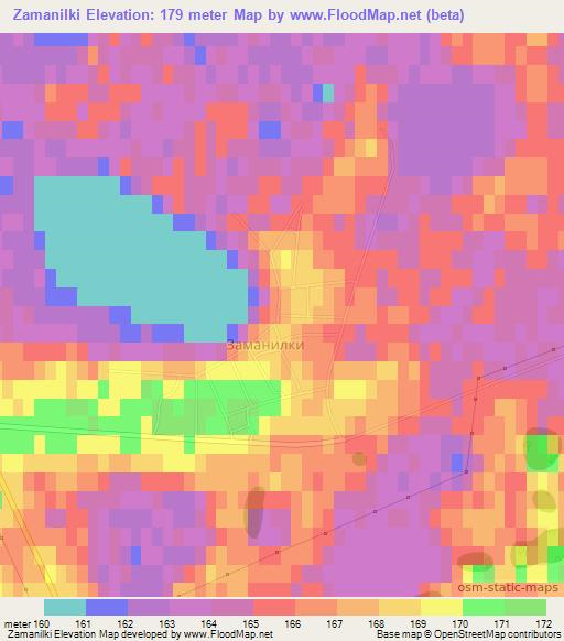 Zamanilki,Russia Elevation Map