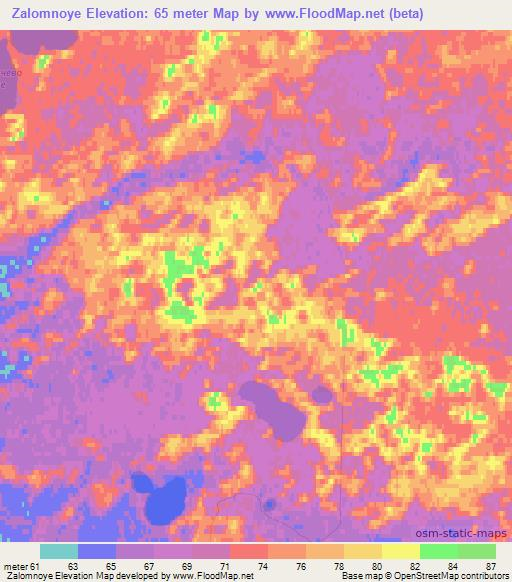 Zalomnoye,Russia Elevation Map