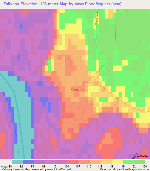 Zalivnoy,Russia Elevation Map