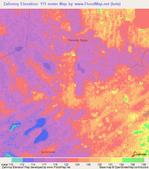 Zalivnoy,Russia Elevation Map