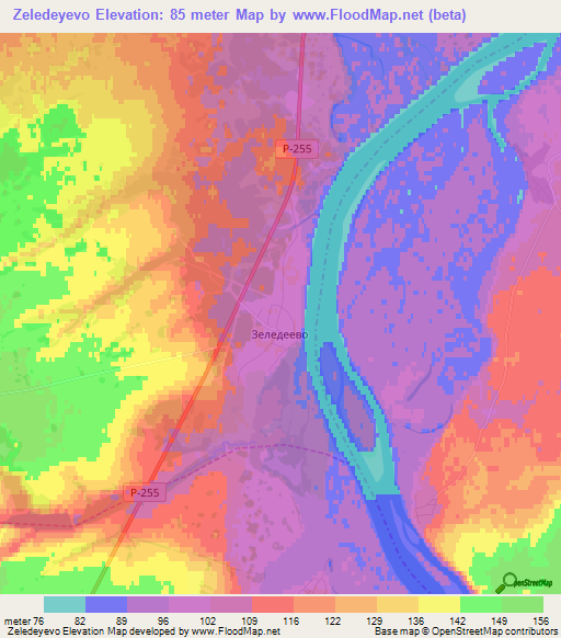 Zeledeyevo,Russia Elevation Map