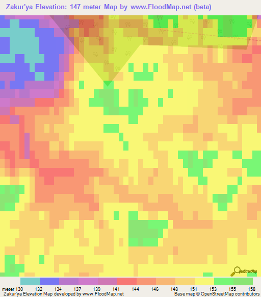 Zakur'ya,Russia Elevation Map