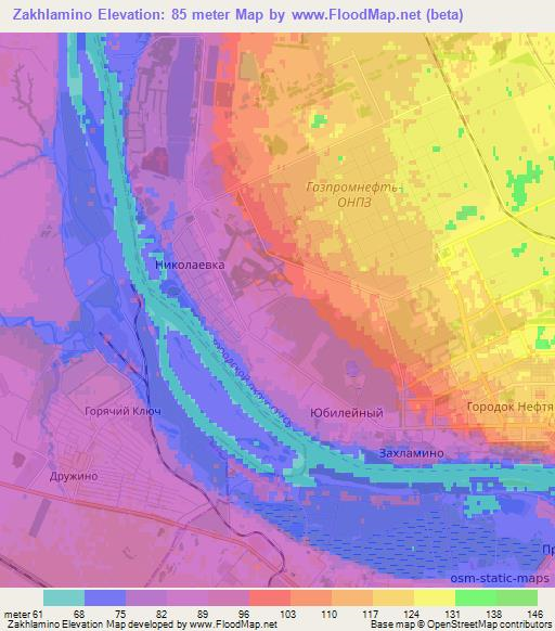 Zakhlamino,Russia Elevation Map