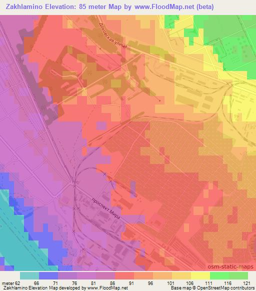 Zakhlamino,Russia Elevation Map