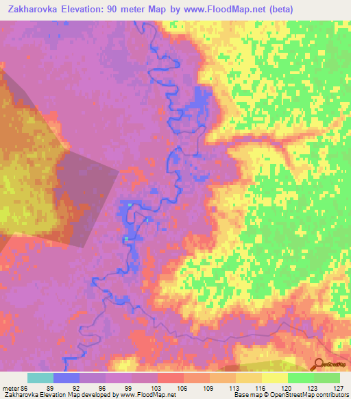 Zakharovka,Russia Elevation Map