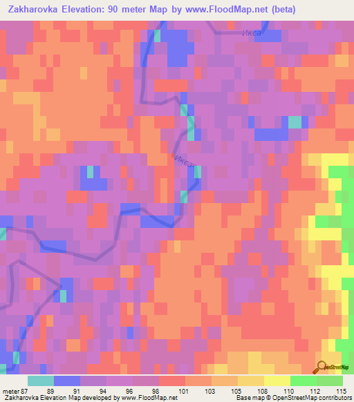 Zakharovka,Russia Elevation Map