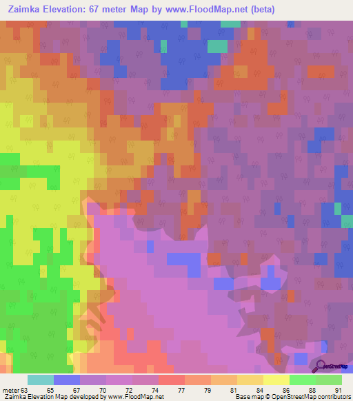 Zaimka,Russia Elevation Map