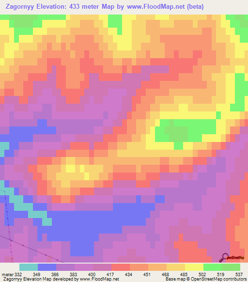 Zagornyy,Russia Elevation Map