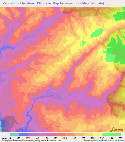 Zabrodino,Russia Elevation Map