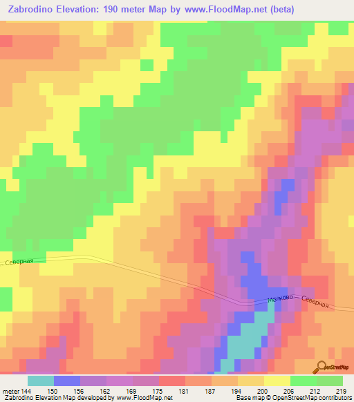 Zabrodino,Russia Elevation Map