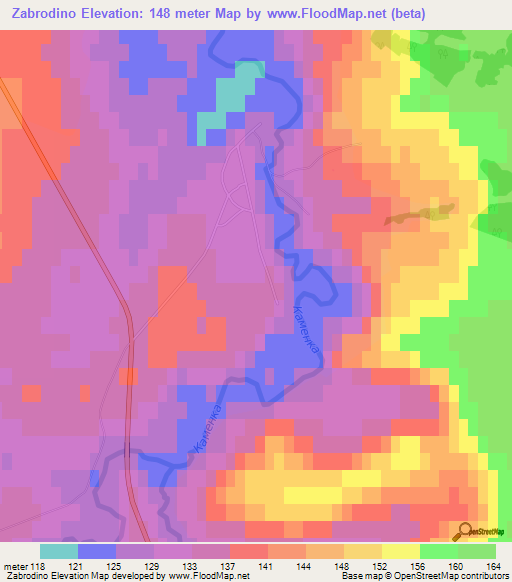 Zabrodino,Russia Elevation Map