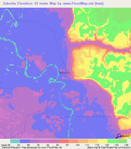 Zaborka,Russia Elevation Map