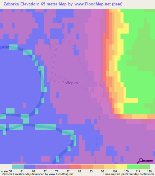 Zaborka,Russia Elevation Map