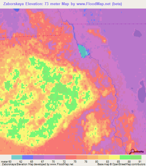 Zaborskaya,Russia Elevation Map