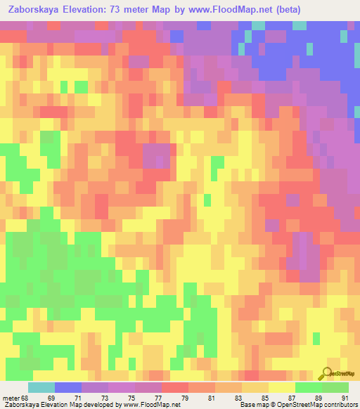 Zaborskaya,Russia Elevation Map