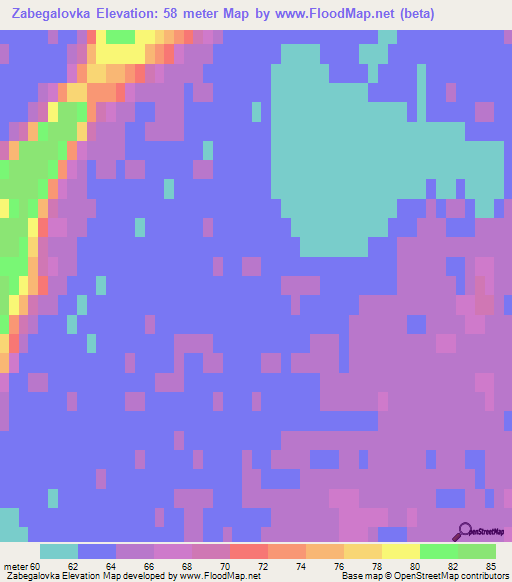 Zabegalovka,Russia Elevation Map