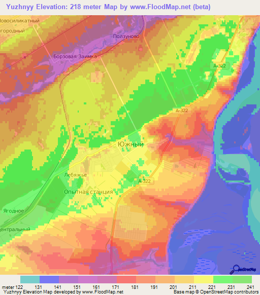 Yuzhnyy,Russia Elevation Map