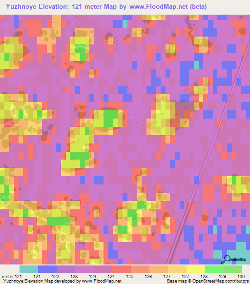 Yuzhnoye,Russia Elevation Map