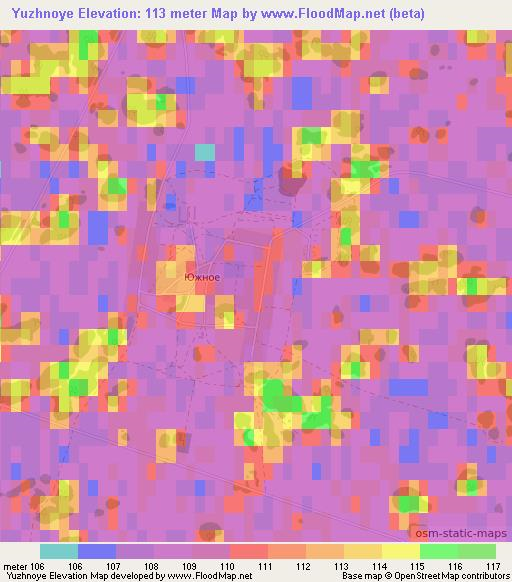 Yuzhnoye,Russia Elevation Map