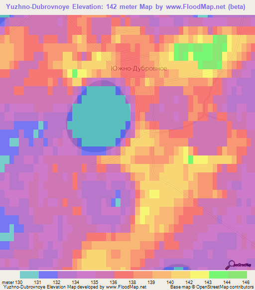 Yuzhno-Dubrovnoye,Russia Elevation Map