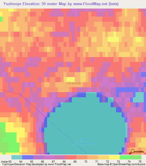 Yuzhnoye,Russia Elevation Map