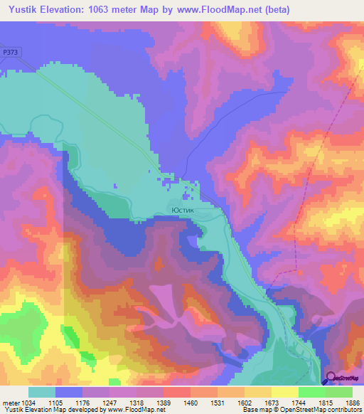 Yustik,Russia Elevation Map