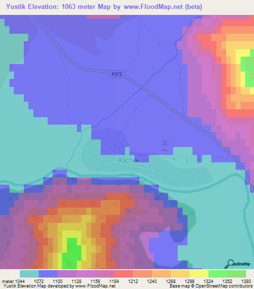 Yustik,Russia Elevation Map