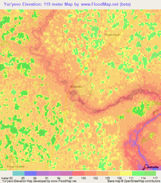 Yur'yevo,Russia Elevation Map