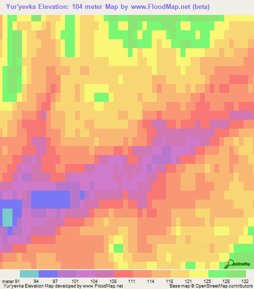 Yur'yevka,Russia Elevation Map