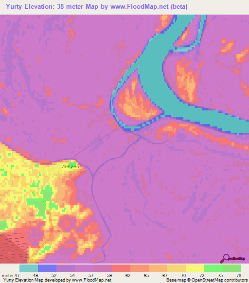 Yurty,Russia Elevation Map