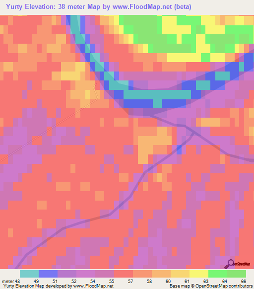 Yurty,Russia Elevation Map