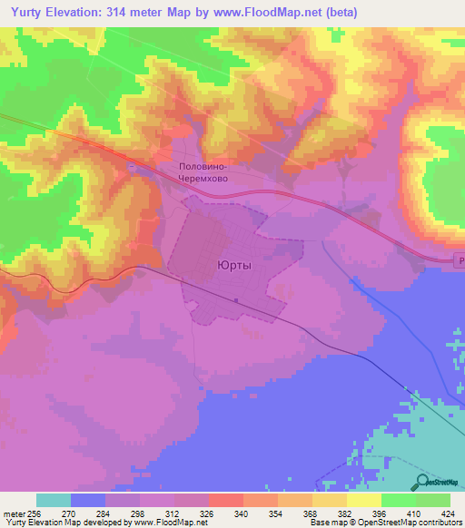 Yurty,Russia Elevation Map