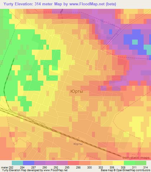 Yurty,Russia Elevation Map