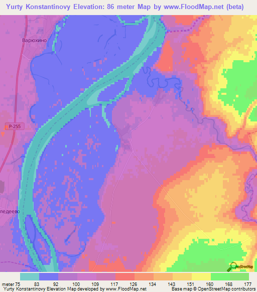 Yurty Konstantinovy,Russia Elevation Map