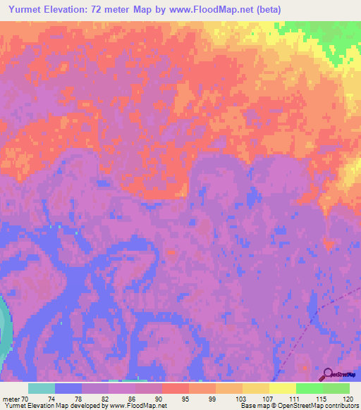 Yurmet,Russia Elevation Map