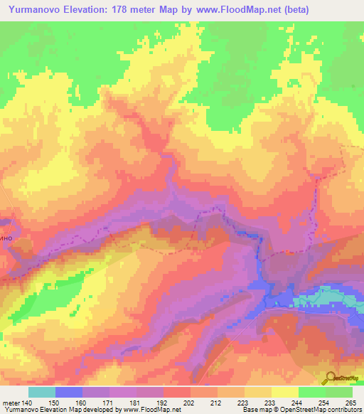 Yurmanovo,Russia Elevation Map