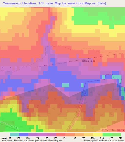 Yurmanovo,Russia Elevation Map