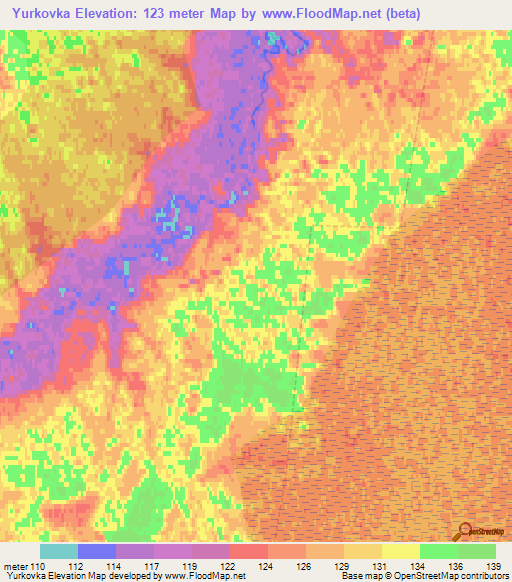 Yurkovka,Russia Elevation Map