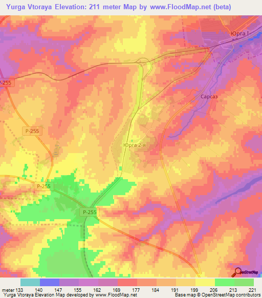 Yurga Vtoraya,Russia Elevation Map