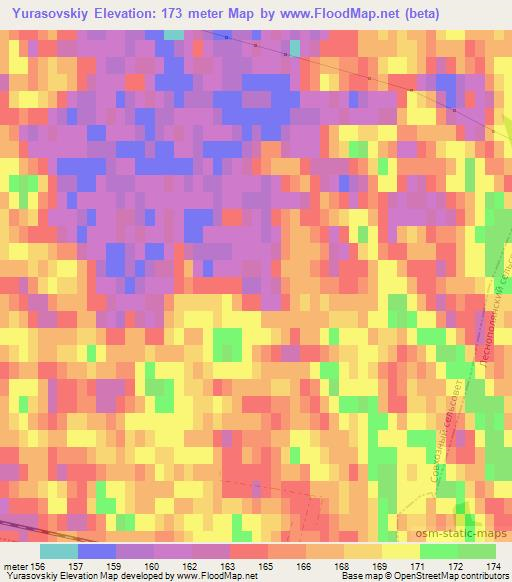 Yurasovskiy,Russia Elevation Map