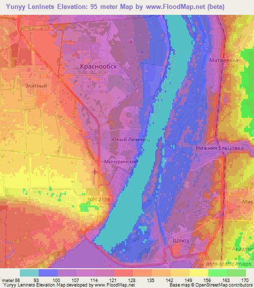 Yunyy Leninets,Russia Elevation Map