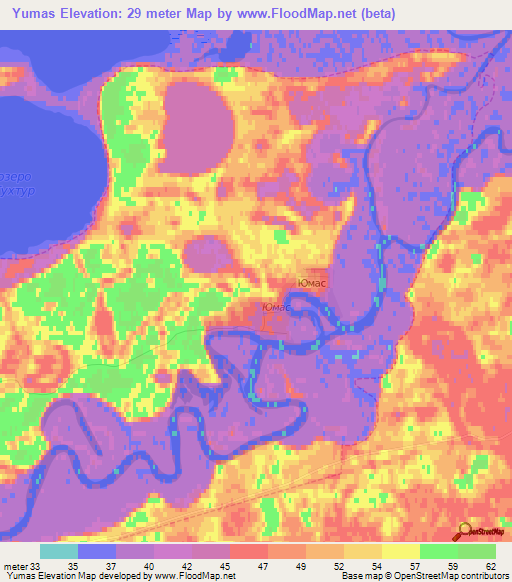 Yumas,Russia Elevation Map