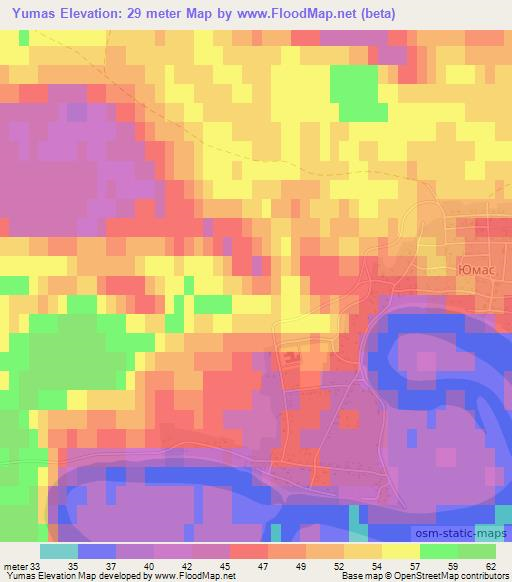 Yumas,Russia Elevation Map