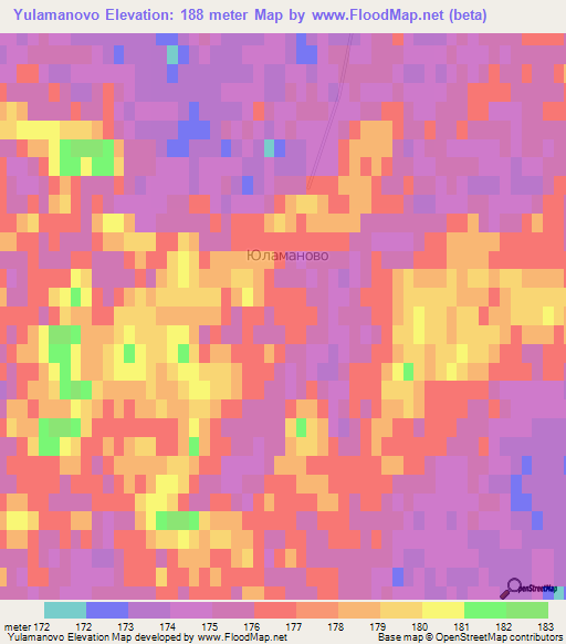 Yulamanovo,Russia Elevation Map